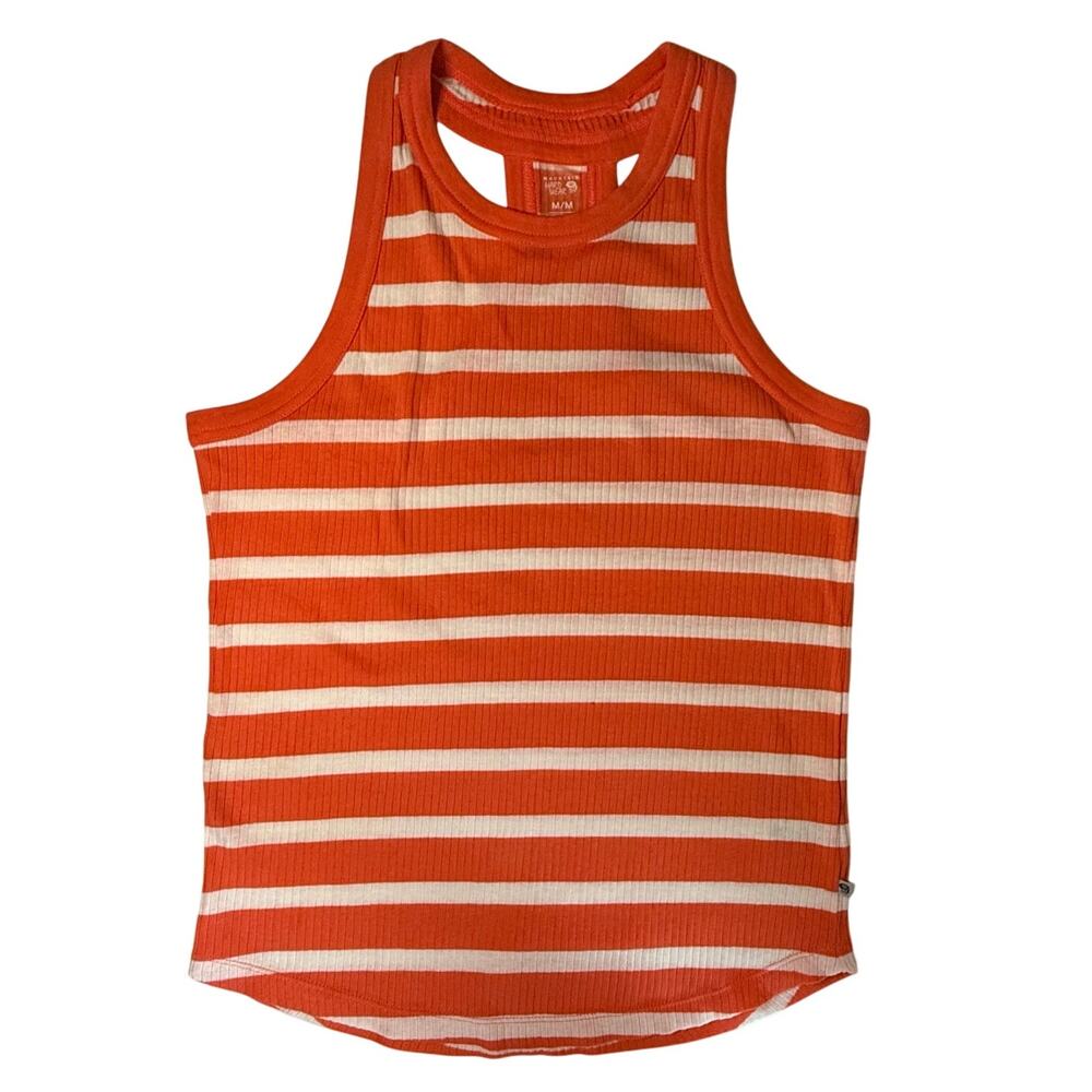 Mountain Hardwear Women's Medium Racerback Tank Top Orange and White Striped